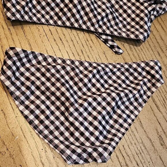 Black and White Gingham Bikini Set Size 10 - Picture 3 of 9